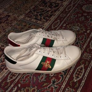 White Gucci Ace shoes